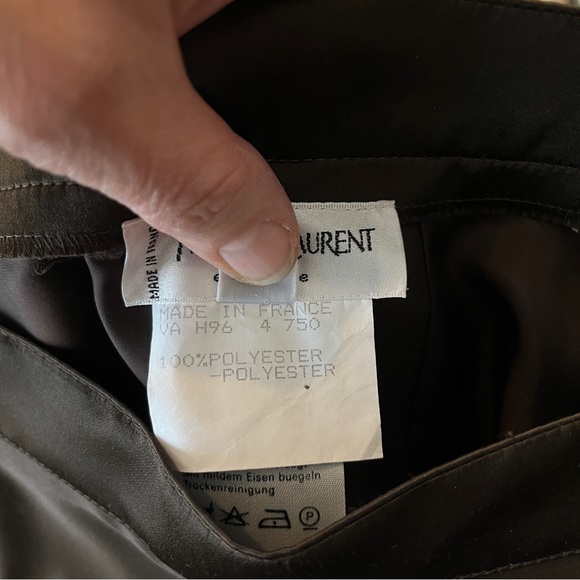 RESERVED Vintage YSL Yves Saint Laurent Encore Skirt Brown Satin Straight Pleats - Picture 6 of 7